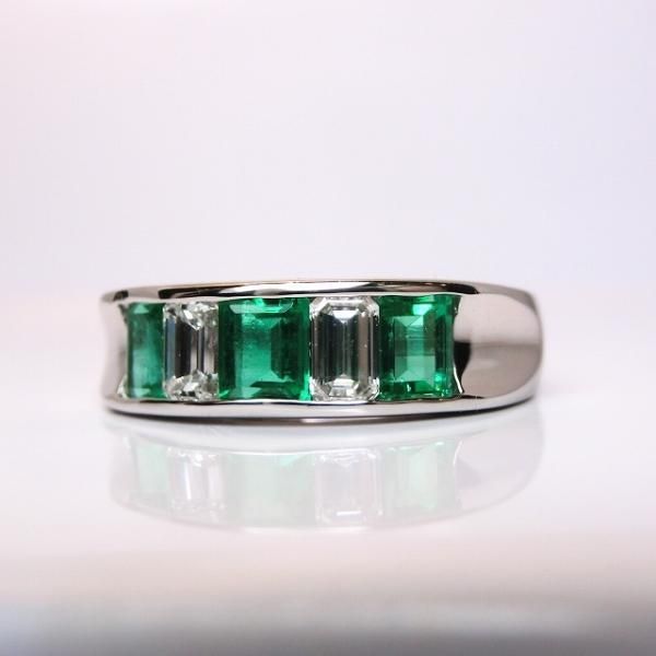 Pt900 エメラルド 0.47ct ダイヤモンド 0.41ct リング 指輪 Pt900 エメラルド 0.47ct ダイヤモンド 0.41ct リング 指輪