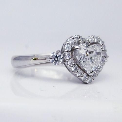 ハートシェイプダイヤモンドリング D 1.001ct F-SI2 D 0.33ct ハートシェイプダイヤモンドリング D 1.001ct F-SI2 D 0.33ct