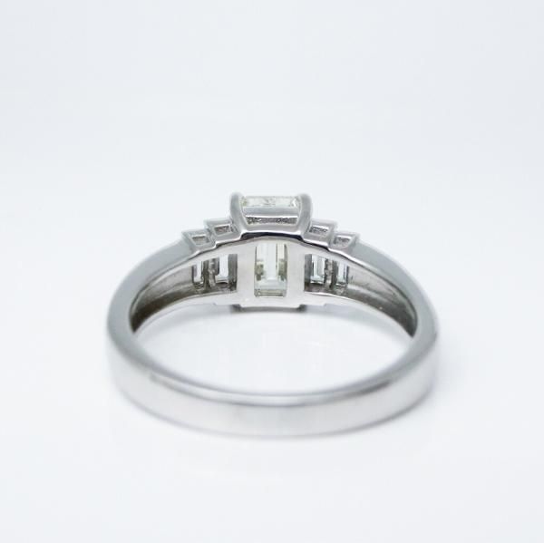 ★1.13ct0.35ct★大粒✨ I,SI-1エメラルドカットダイヤリング指輪 エメラルドカットダイヤモンドリング D 1.134ct VLY-VS2 D 0.31