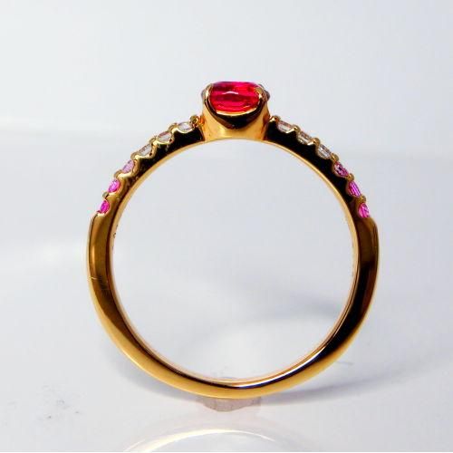 リツ★天然レッドスピネル★リングオーダー K18YG レッドスピネルリング 0.28ct | Atelier Ozaki