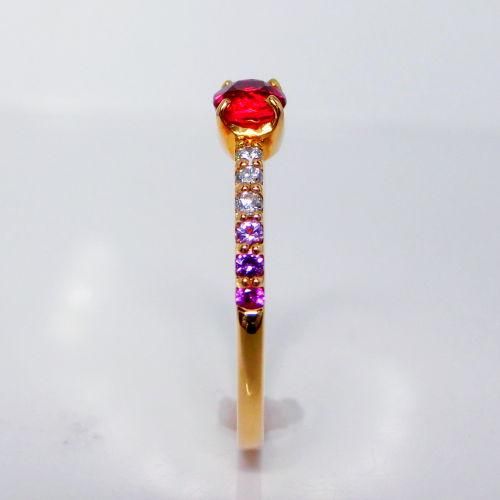 リツ★天然レッドスピネル★リングオーダー K18YG レッドスピネルリング 0.28ct | Atelier Ozaki