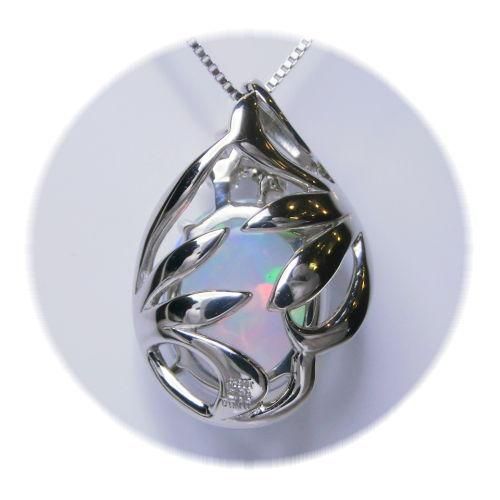 オパールダイヤモンドネックレス OP 2.88ct D 0.10ct Pt900 オパールダイヤモンドネックレス OP 2.88ct D 0.10ct Pt900