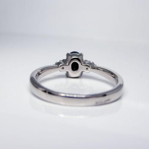 ブラックオパールキャッツアイダイヤモンドリング BO 0.45ct D