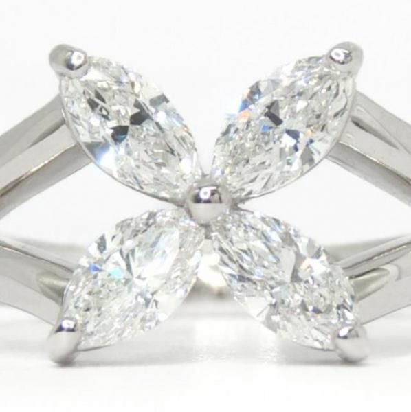 Dカラー マーキスカットダイヤモンドリング D 0.742ct Pt900 AGT Dカラー マーキスカットダイヤモンドリング D 0.742ct Pt900 AGT