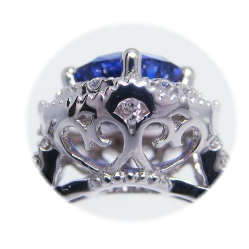 サファイア＆ダイヤモンドリング高品質 コーンフラワーカラーサファイア ダイヤモンドリング S 1.21ct