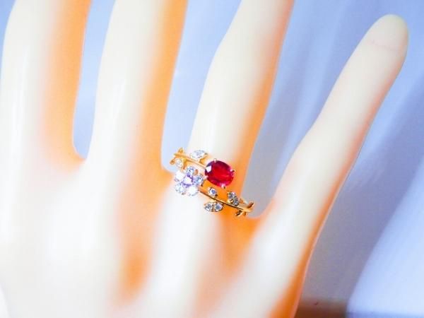 y*様 サファイアルビーダイヤモンドデザインリング サファイア ルビー ダイヤモンドフラワーモチーフリング SA 1.13