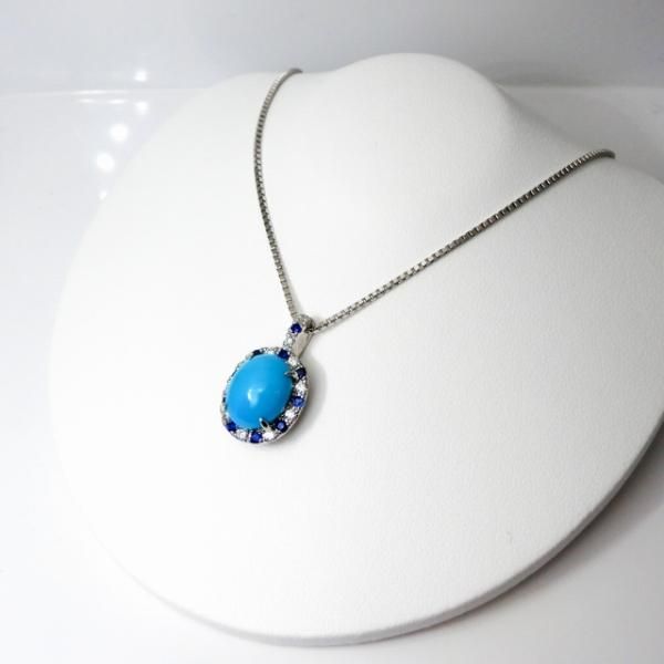 ターコイズ ダイヤモンド サファイアネックレス TQ 2.75ct D ターコイズ ダイヤモンド サファイアネックレス TQ 2.75ct D