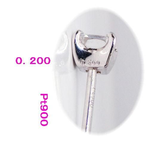 ダイアモンドエメラルドカットピアス0.208ct0.200ctPt900C-LINE