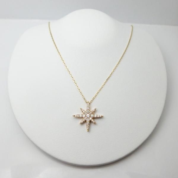 スターモチーフダイヤモンドネックレス D 0.24ct 45cm K18YG C-LINE スターモチーフダイヤモンドネックレス D 0.24ct 45cm K18YG C-LINE