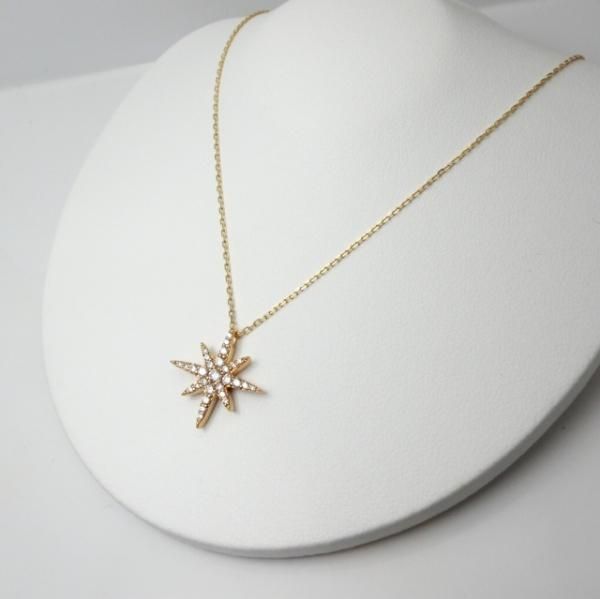 スターモチーフダイヤモンドネックレス D 0.24ct 45cm K18YG C-LINE スターモチーフダイヤモンドネックレス D 0.24ct 45cm K18YG C-LINE