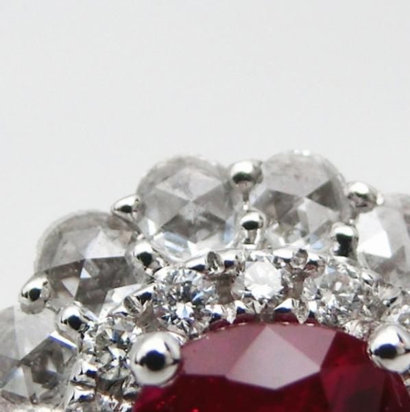 ルビー ローズカットダイヤモンドリング R 0.77ct D 0.24ct D ルビー ローズカットダイヤモンドリング R 0.77ct D 0.24ct D