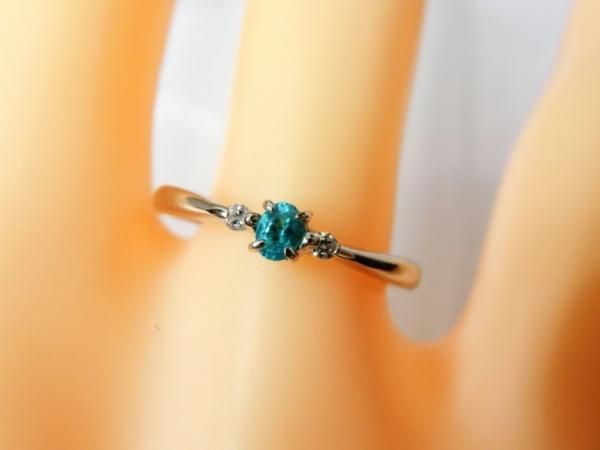 ブラジル産パライバトルマリン ダイヤモンドリング PA 0.092ct D ブラジル産パライバトルマリン ダイヤモンドリング PA 0.092ct D