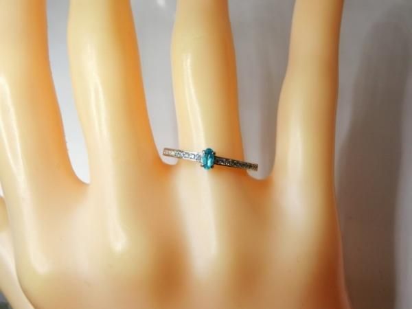 ブラジル産パライバトルマリン ダイヤモンドリング PA 0.082ct D