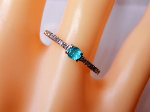 ブラジル産パライバトルマリン ダイヤモンドリング PA 0.139ct D ブラジル産パライバトルマリン ダイヤモンドリング PA 0.139ct D
