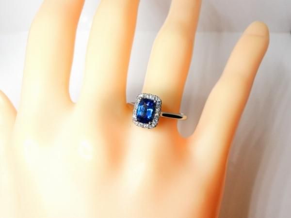 サファイアダイヤモンドリング K18 0.45ct 1.05ct 8.5g