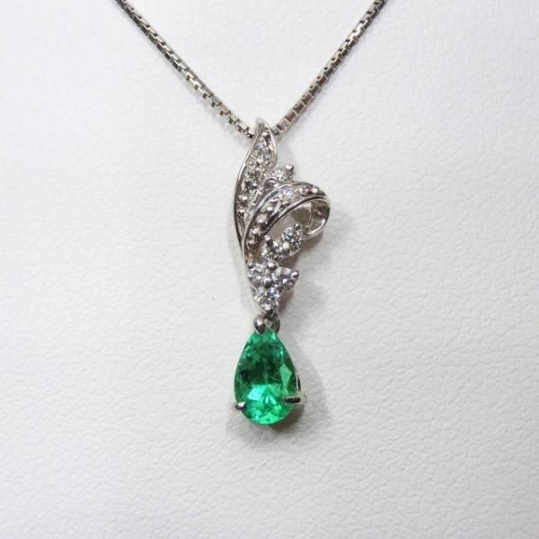 ペアシェイプエメラルド ダイヤモンドネックレス EM 0.41ct D ペアシェイプエメラルド ダイヤモンドネックレス EM 0.41ct D