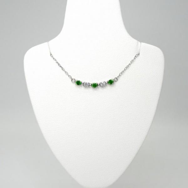 デマントイドガーネット ダイヤモンドネックレス DTG 0.18ct D