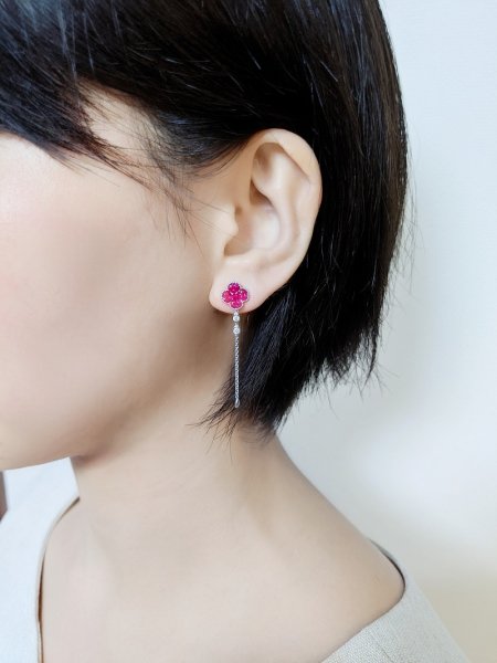 ルビー ダイヤモンドピアス R 1.91ct D 0.15ct K18WG