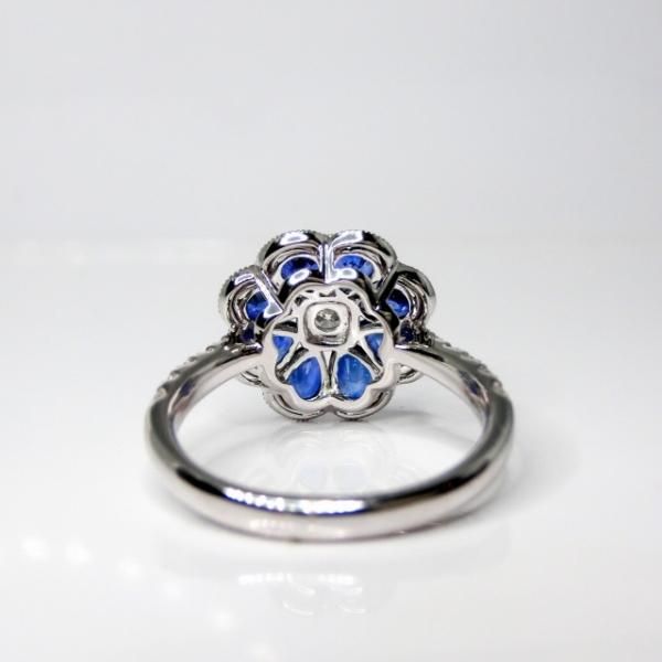 サファイア ダイヤモンドフラワーモチーフリング SA 2.13ct D