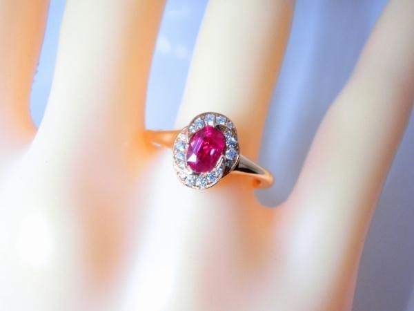 ルビー ダイヤモンド リング ルビー ダイヤモンドリング R 0.61ct D 0.12ct K18PG C-LINE