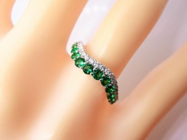 エメラルド ダイヤモンドハーフエタニティリング EM 0.49ct D エメラルド ダイヤモンドハーフエタニティリング EM 0.49ct D