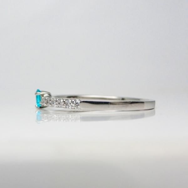 Saku ノーブランド パライバ0.18ct D0.16ct Pt900 Pt950ブラジル産 0.07ct UP パライバトルマリンリング
