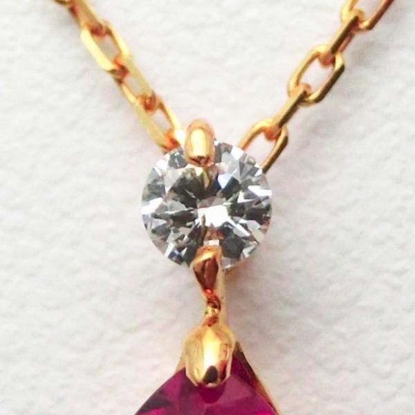 ルベライト ダイヤモンドネックレス RU 0.50ct D 0.07ct 45cm K18YG ルベライト ダイヤモンドネックレス RU 0.50ct D 0.07ct 45cm K18YG