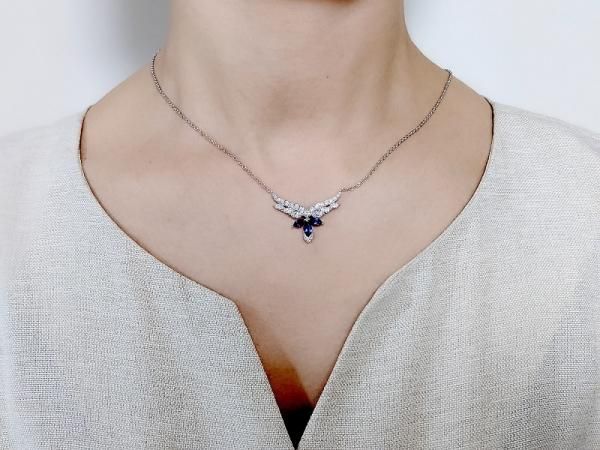 サファイア ダイヤモンドネックレス SA 0.97ct D 1.18ct 45cm サファイア ダイヤモンドネックレス SA 0.97ct D 1.18ct 45cm