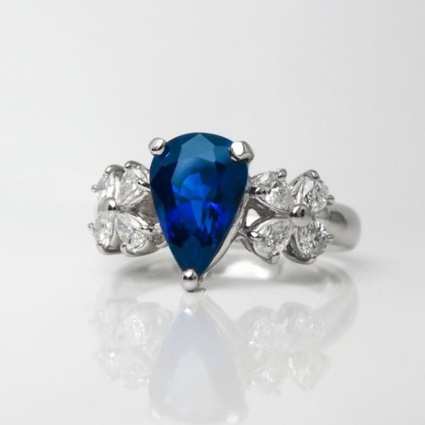 特選ロイヤルブルーカラーサファイア ダイヤモンドリング SA 2.054ct D