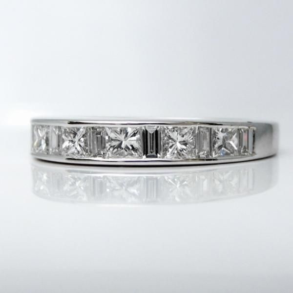 K18バケットカットダイヤモンド0.33ct 12号ハーフエタニティ 個性が輝く ダイヤモンド リング バゲットカット エタニティ k18