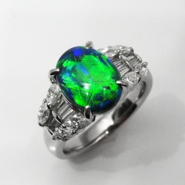 ブラックオパール ダイヤモンドリング BO 2.37ct D 0.77ct Pt900 ブラックオパール ダイヤモンドリング BO 2.37ct D 0.77ct Pt900