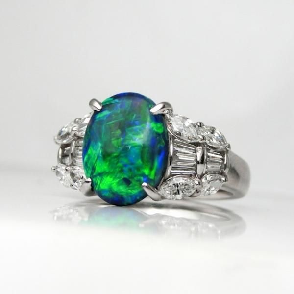 ブラックオパール ダイヤモンドリング BO 2.37ct D 0.77ct Pt900 ブラックオパール ダイヤモンドリング BO 2.37ct D 0.77ct Pt900