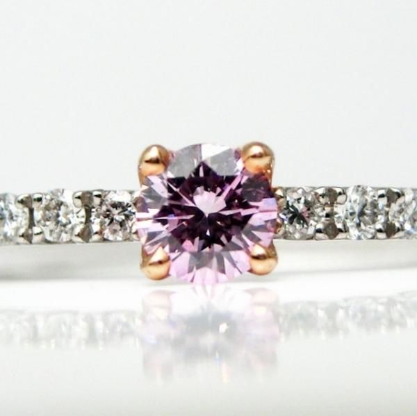 ピンクダイヤモンドリング D 0.068ct FLP-VS2 D 0.12ct Pt900 ピンクダイヤモンドリング D 0.068ct FLP-VS2 D 0.12ct Pt900