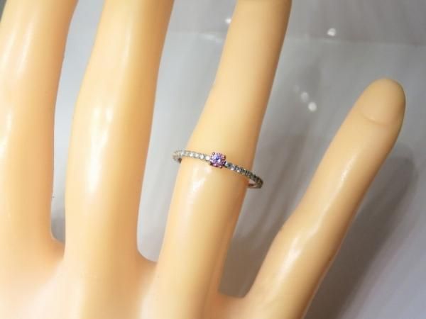 ピンクダイヤモンドリング D 0.068ct FLP-VS2 D 0.12ct Pt900 ピンクダイヤモンドリング D 0.068ct FLP-VS2 D 0.12ct Pt900