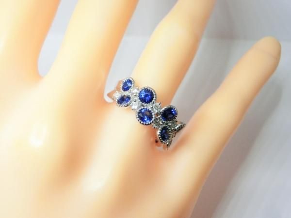 サファイア ダイヤモンドリング SA 2.06ct D 0.37ct K18WG