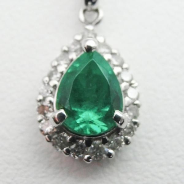 ペアシェイプエメラルド ダイヤモンドネックレス EM 0.61ct D ペアシェイプエメラルド ダイヤモンドネックレス EM 0.61ct D