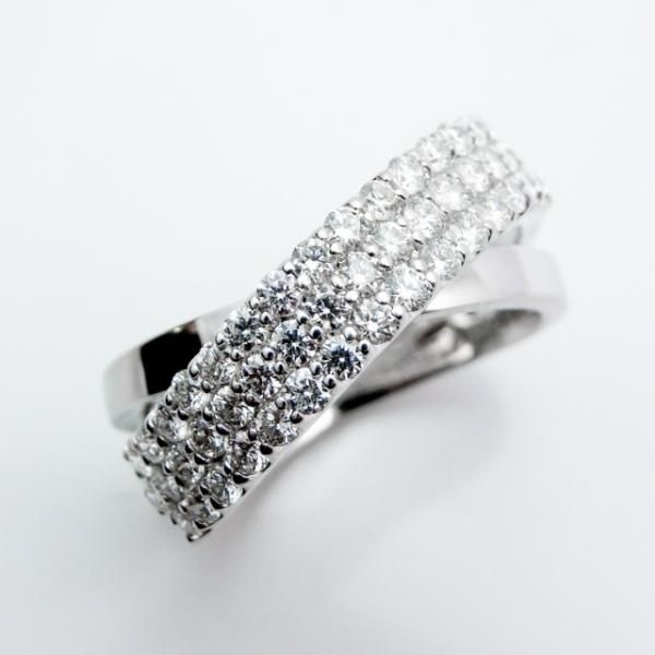 クロスパヴェダイヤモンドリング D 0.90ct K18WG BOUTIQUE LINE クロスパヴェダイヤモンドリング D 0.90ct K18WG BOUTIQUE LINE