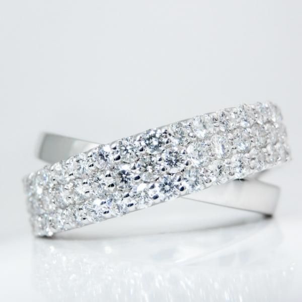 クロスパヴェダイヤモンドリング D 0.90ct K18WG BOUTIQUE LINE クロスパヴェダイヤモンドリング D 0.90ct K18WG BOUTIQUE LINE