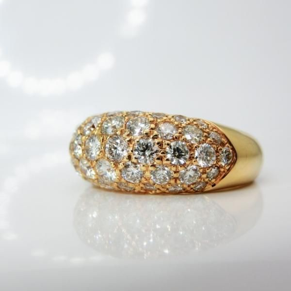 パヴェダイヤモンドリング D 2.59ct K18YG BOUTIQUE LINE ☆トレンドを意識したフラットなデザイン!ダイヤ パヴェ エタニティ! K18YG 平打ち パヴェ ダイヤモンド リング パヴェ エタニティ ダイヤ ダイアモンド イエローゴールド リング 指輪 レディース ジュエリー ギフト プレゼント diamond ring pave