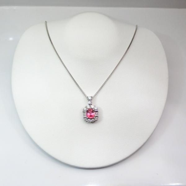 非加熱パパラチアサファイア ダイヤモンドネックレス SA 0.665ct 非加熱パパラチアサファイア ダイヤモンドネックレス SA 0.665ct