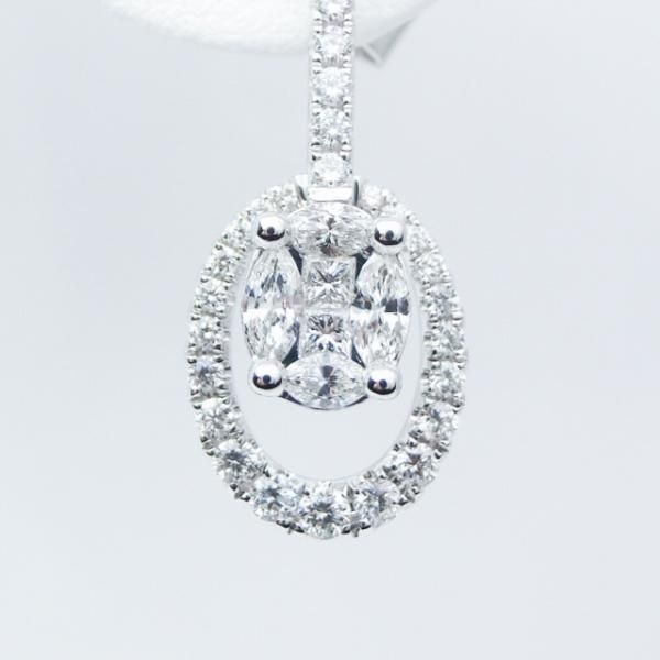 マーキスカット プリンセスカットダイヤモンドピアス D 0.41ct