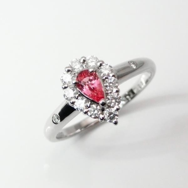 パパラチアサファイア ダイヤモンドリング PDS 0.213ct D 0.27ct パパラチアサファイア ダイヤモンドリング PDS 0.213ct D 0.27ct