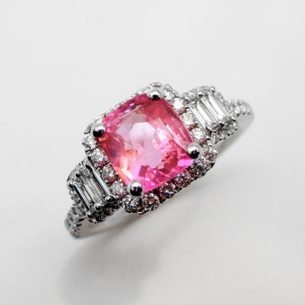 非加熱パパラチアサファイア ダイヤモンドリング PDS 2.039ct D 非加熱パパラチアサファイア ダイヤモンドリング PDS 2.039ct D