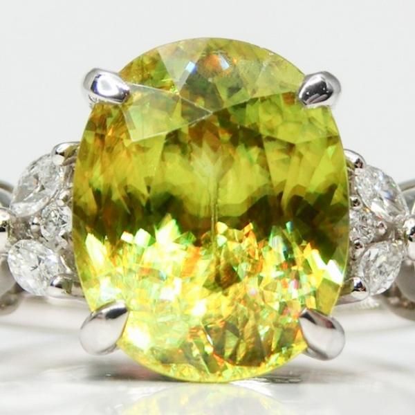 スフェーン マーキスカットダイヤモンドリング SH 3.74ct D 0.23