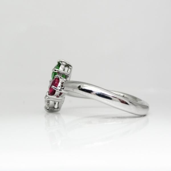 ダイヤモンド ツァボライト ルビーリング D 0.366ct H-SI1-EX TS ダイヤモンド ツァボライト ルビーリング D 0.366ct H-SI1-EX TS