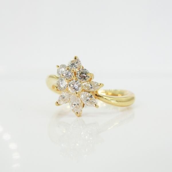 マーキスカットダイヤモンドリング D0.70ct K18YG C-LINE JGGC マーキスカットダイヤモンドリング D0.70ct K18YG C-LINE JGGC