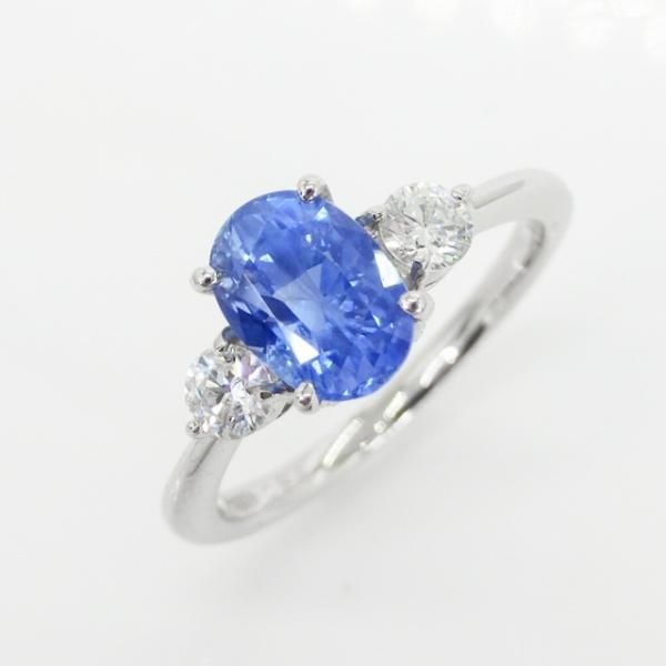 非加熱サファイア H&Cダイヤモンドリング SA 1.84ct D 0.25ct Pt900