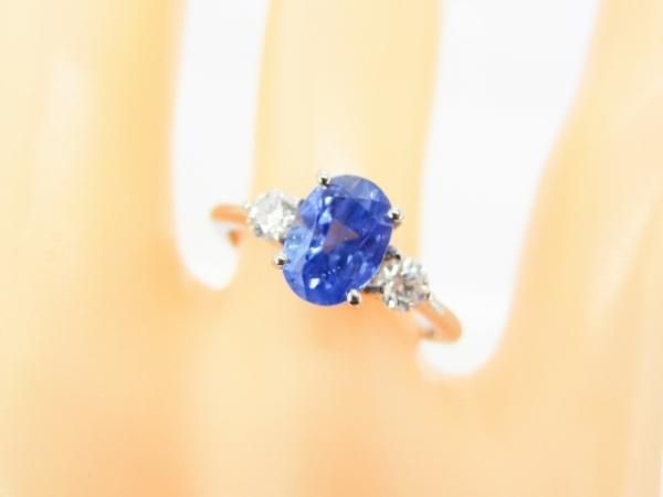 非加熱サファイア H&Cダイヤモンドリング SA 1.84ct D 0.25ct Pt900