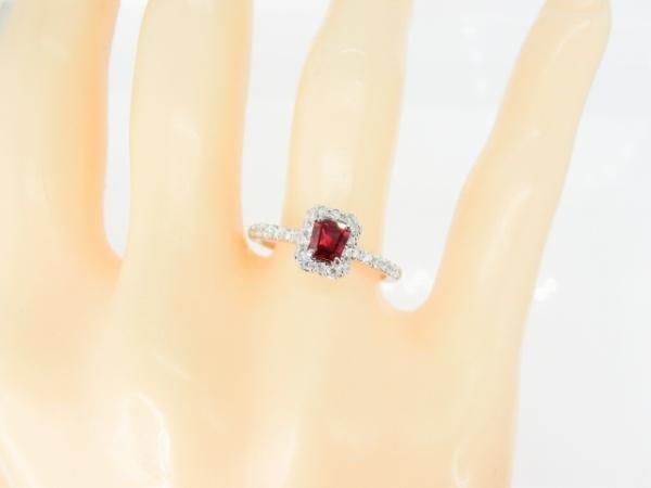 クリムゾンレッドルビー ダイヤモンドリング R 0.52ct D 0.27ct