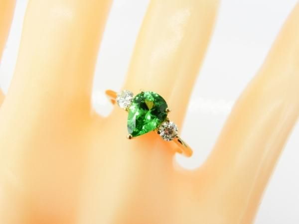 K18YG グリーンガーネット リング 1.49CT